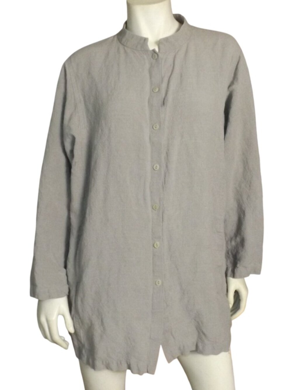 EILEEN FISHER Linen Jacket, 1X, Button front, Pockets, Stand up collar, Long slv